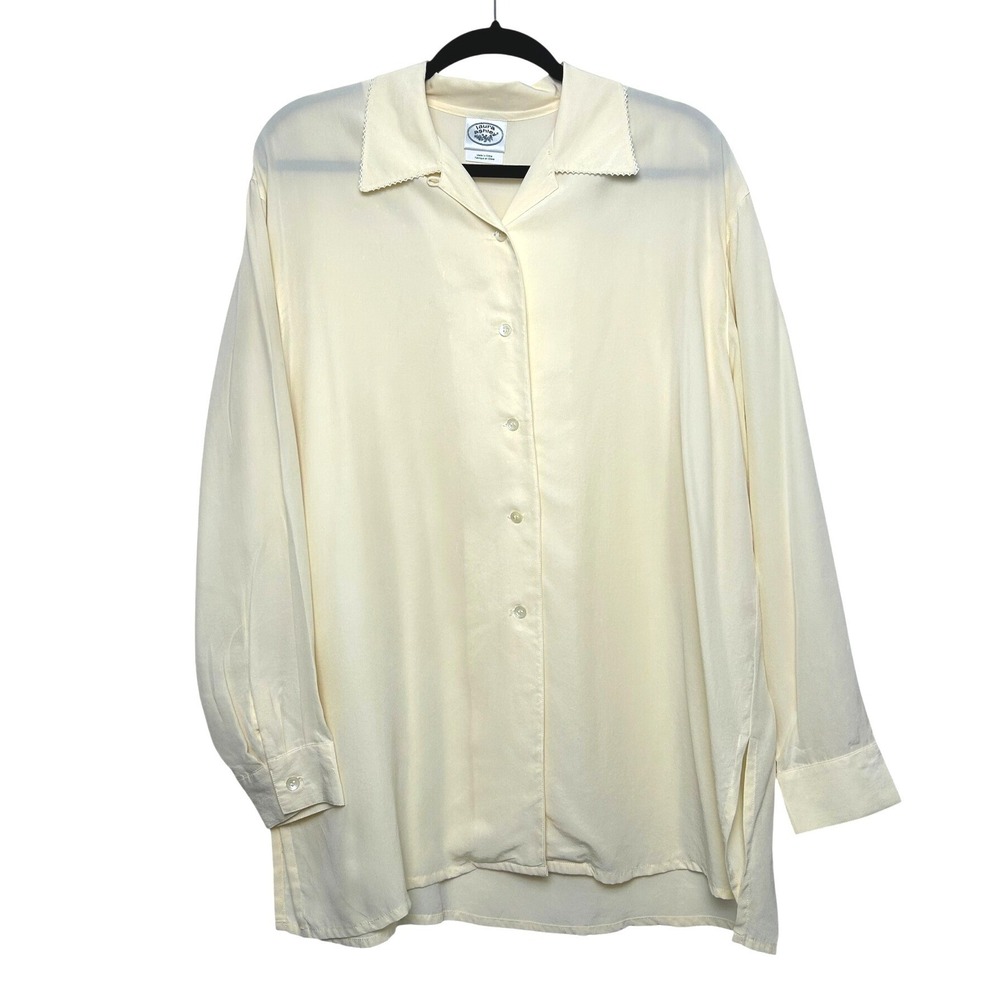 Vintage Laura Ashley 100% silk Blouse top size 10 Cream classic 90s elegant